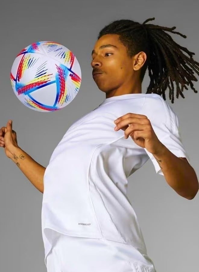 ترينفي كرة قدم نموذج كأس العالم 2022، مقاس 5 | كرة قدم عالية الجودة للعب في الأماكن المغلقة والمفتوحة | كرة قدم متينة للتدريب والمباريات للكبار والصغار | مقاس 5 | ألوان متعددة متنوعة - Image 2